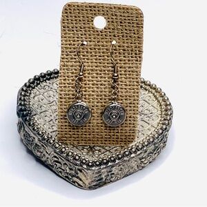 357 Magnum Elegant Silver Bullet Dangle Earrings